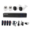 Les systèmes de surveillance Fosvision Kit de 4 caméra intérieur/extérieur comprennent un réseau d’enregistrement en temps vision nocturne.