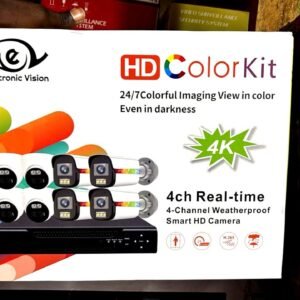 Protégez efficacement votre maison, votre commerce ou votre bureau avec ce kit de vidéosurveillance 4K Electronic Vision comprenant 8 caméras HD couleur et un enregistreur numérique 4 canaux.